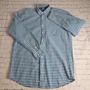 Roper Long Sleeve Button Down Shirt LT TALL Blue Textured Logo Collared‎